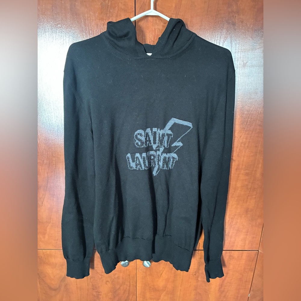 Saint Laurent Paris Studded Logo Hoodie